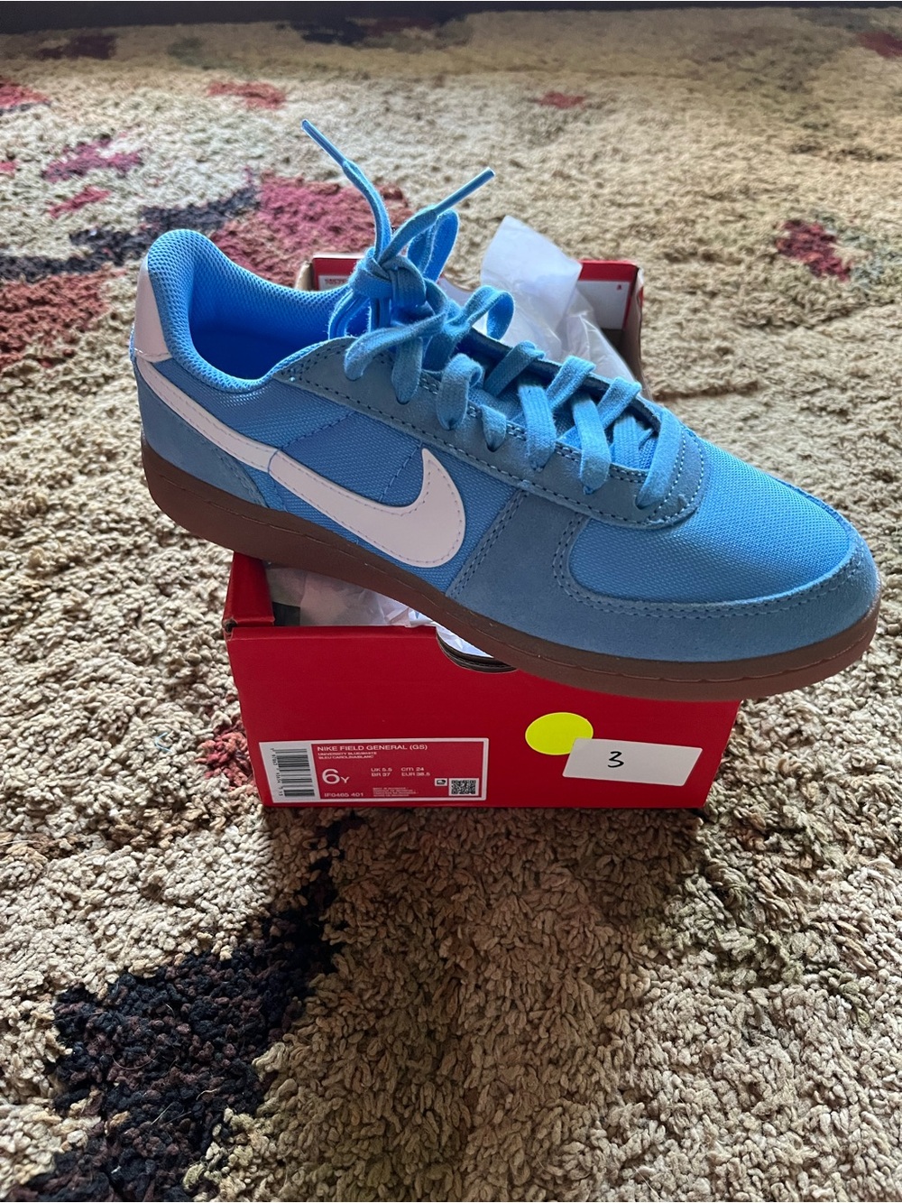 Nike Kids Light Blue Low-Top Sneakers with White Swoosh